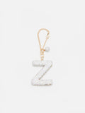 PAZZION, Celestia Crystal Embellished Z Keychain, Silver