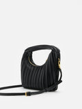 PAZZION, Celia Pleated Bag, Black