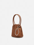 PAZZION, Clara Rounded Top Handle Bag, Brown