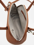 PAZZION, Clara Rounded Top Handle Bag, Brown