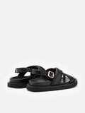 PAZZION, Constance Stitched Slingback Sandals, Black