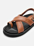PAZZION, Constance Stitched Slingback Sandals, Brown