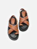 PAZZION, Constance Stitched Slingback Sandals, Brown