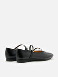 PAZZION, Corinne Glossy Strappy Flats, Black
