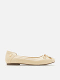 PAZZION, Cosette Patent Bow Ballet Flats, Almond