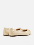 PAZZION, Cosette Patent Bow Ballet Flats, Almond