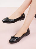 PAZZION, Cosette Patent Bow Ballet Flats, Black