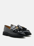 PAZZION, Danielle Tassel Loafers, Black