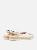 PAZZION, Danni Metallic Leather Slingback Espadrilles, Silver