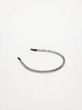 PAZZION, Dara Diamante Hair Band, Pewter