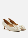 Demna Ruched Pointed Toe Kitten Heels