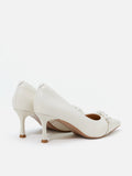 PAZZION, Dominique Pearls Pointed Toe Heels, Beige