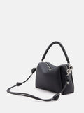 PAZZION, Donna Knotted Double Handle Bag, Black
