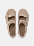 PAZZION, Dora Suede Mary Janes, Almond