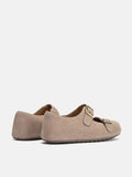 PAZZION, Dora Suede Mary Janes, Almond