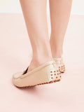 PAZZION, Elara Metallic Moccasins, Gold