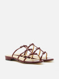 Elena Bow Cage Patent Leather Slides