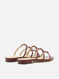 PAZZION, Elena Bow Cage Patent Leather Slides, Wine