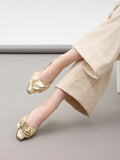 PAZZION, Elysia Ruffled Flats, Gold