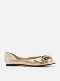 PAZZION, Elysia Ruffled Flats, Gold