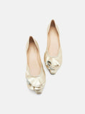 PAZZION, Elysia Ruffled Flats, Gold