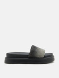 PAZZION, Emilie Crystal-Embellished Platform Slides, Black