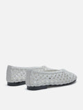 PAZZION, Enya Woven Bow Flats, White