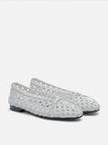 PAZZION, Enya Woven Bow Flats, White