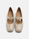 PAZZION, Esmeralda Crystal Embellished Maryjanes, Beige