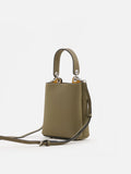 PAZZION, Estelle Leather Mini Bucket Bag, Lightgreen