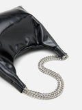 PAZZION, Eudora Chained Shopper Shoulder Bag, Black