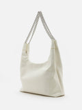 PAZZION, Eudora Chained Shopper Shoulder Bag, White