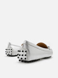 PAZZION, Eve Metallic Moccasins, Silver