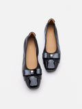 PAZZION, Fayence Patent Bow Flats, Black