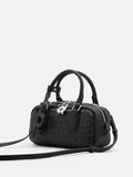 PAZZION, Fiorella Woven Leather Bag, Black