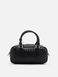 PAZZION, Fiorella Woven Leather Bag, Black