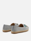 PAZZION, Flanna Crystal Embellished Flyknit Espadrilles, Grey