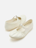 PAZZION, Frieda Ruched Patent Mary Janes, Beige