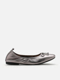 PAZZION, Gia Bow Square Toe Flats, Pewter