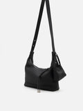 PAZZION, Giovanna Slouchy Leather Shoulder Bag, Black