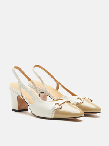 Gloria Horsebit Toe Cap Slingback Heels