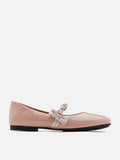 PAZZION, Guillame Braided Strap Patent Mary Janes, Pink