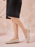 PAZZION, Haider Woven Perforated Loafers, Beige