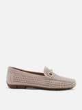 PAZZION, Haider Woven Perforated Loafers, Pink