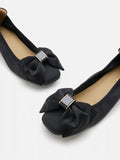 PAZZION, Hana Silk Bow Flats, Black