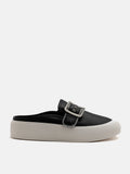 PAZZION, Hanna Contrast Buckle Strap Slip On Sneakers, Black