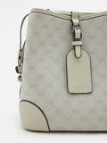 PAZZION, Hedi Monogram Bucket Bag, Beige