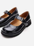 PAZZION, Helena Brogue Mary Janes, Black