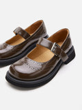 PAZZION, Helena Brogue Mary Janes, Darkbrown