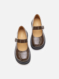 PAZZION, Helena Brogue Mary Janes, Darkbrown